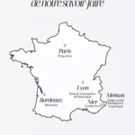 Carte de France présentant le savoir-faire français de GAÏANNE Paris, avec ses implantations à Lyon, Nice, Menton, Paris et Bordeaux.