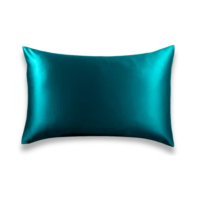 Taie d'oreiller en soie GAÏANNE coloris bleu canard
