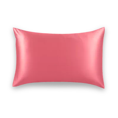 Taie d'oreiller en soie GAÏANNE coloris corail