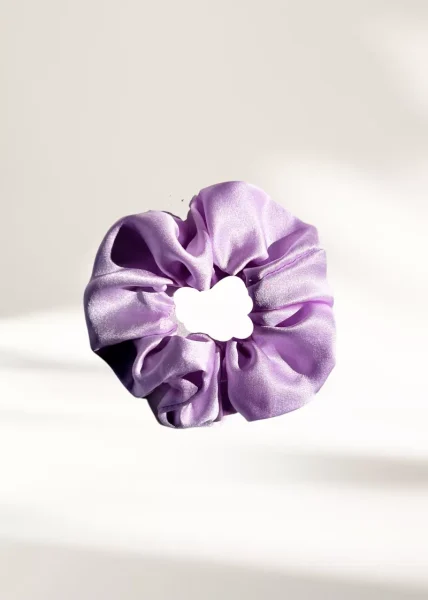 chouchou en soie violet lilas