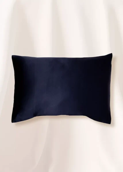 taie oreiller soie 50x70 bleu nuit